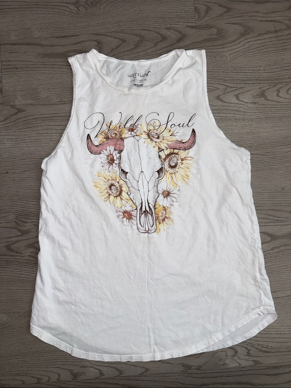 HRT + LUV White 'Wild Soul' Graphic Tank